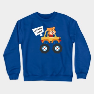 illustration of monster truck with cartoon style. Crewneck Sweatshirt